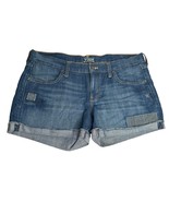 Old Navy The Diva Cuffed Denim Jean Shorts Stripe Patches Stretch Womens... - $14.84