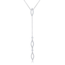 Carmela 0.6ct CZ Rhodium Classic Drop Lariat Necklace - $39.49
