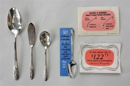 Holmes Edwards Inlaid Silverplate Romance Flatware 3 Serving &amp; Paper - $38.56