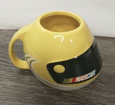 NASCAR Racing Helmet Coffee Cup Ceramic Large Mug Yellow Dish &amp; Microwav... - £7.06 GBP