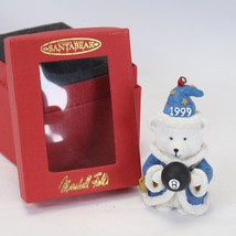 Marshall Field&#39;s 1999 Santa Bear Ornament Blue Wizard 8 Ball Santabear Red Box - £15.65 GBP