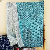 Traditional Jaipur Handmade Patchwork Silk Patola Kantha Bedcover, Kantha Quilt, - £63.94 GBP