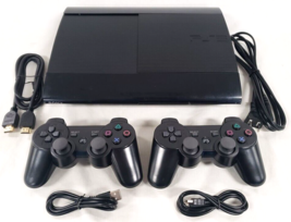 Sony Playstation 3 Super Slim 250GB PS3 Video Game Console 2 CONTROLLER ... - $237.55