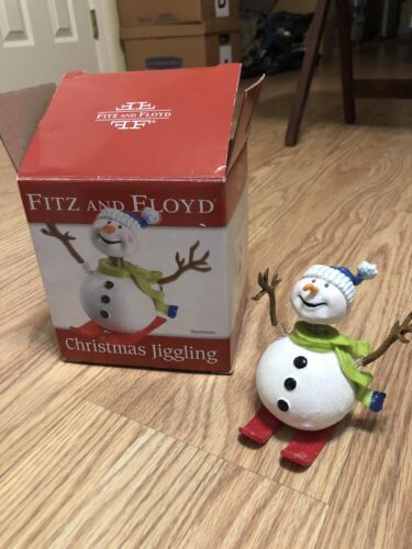 Fitz And Floyd Christmas Jiggling Snowman Figure ITEM # 2048/127 EUC - $20.94