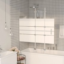 vidaXL White Folding Shower Enclosure (47.2"x55.1"), Water-Resistant & Easy - $315.49