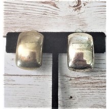 Vintage Clip On Earrings - 1&quot; Chunky Metal - Discoloration &amp; Marks - $7.99