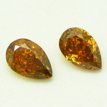 Pear Shape Diamond Matching Pair Fancy Orange Color Loose Enhanced VS2 2.02 TCW - £2,367.02 GBP
