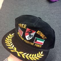 Vintage Free Kuwait Trucker Hat Embroidered Black Operation Positive For... - $46.54