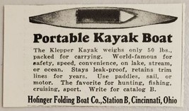 1930 Print Ad Portable Kayak Boats Hofinger Folding Boat Co. Cincinnati,Ohio - £6.45 GBP