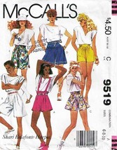 Vintage 1985 Misses' SHORTS & SUSPENDERS McCall's Pattern 9519-m Sizes 6-8-10 - £9.48 GBP