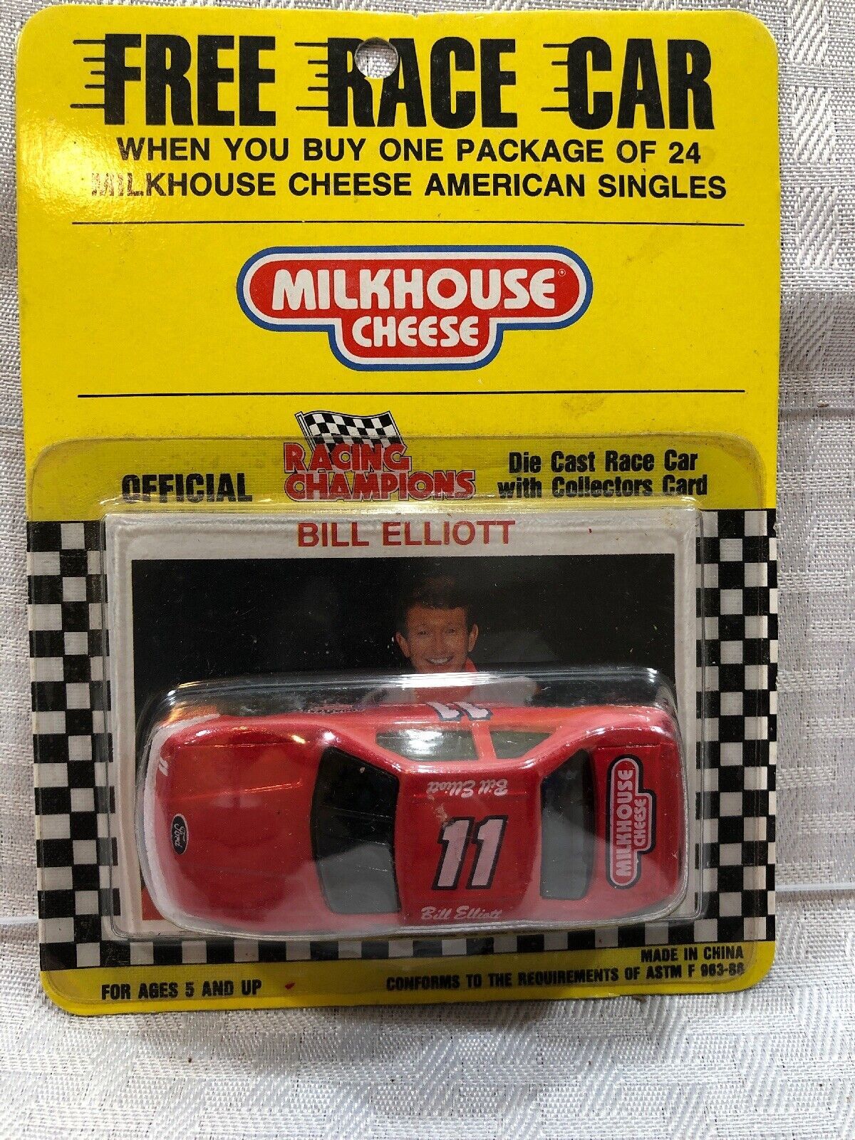 Primary image for NASCAR Bill Elliott #11 Race Car Collector's Card Milkhouse Cheese Promo  (549)