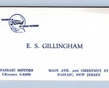 Passaic Motors Ford Dealership 1940s Vintage Business Card passaic NJ BC1 - $22.49