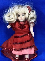 Vintage Doll - Plastic - Ginny? Red Fashion Dress- 5.5&quot; - $11.30