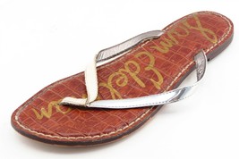 Sam Edelman Size 6 M Silver Flip Flop Leather Women Sandal Shoes - £15.53 GBP
