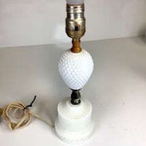 Vintage MCM Hobnail Milk Glass Small Desk Table Boudoir Lamp 13”H TESTED - $32.43 CAD
