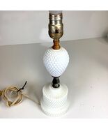 Vintage MCM Hobnail Milk Glass Small Desk Table Boudoir Lamp 13”H TESTED - $424.28 MXN