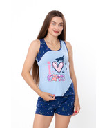 Women’s Pajama Set (Tank Top + Shorts) – Lightweight &amp; Printed Cotton Kn... - $738.32 MXN+