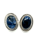 Sterling Silver TD 82 TAXCO MEXICO Blue Sodalite Pierced Earrings - $47.52