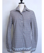 Tory Burch T Logo Button Down Shirt Blouse Top S M Stretch Cotton Turn B... - €37,95 EUR