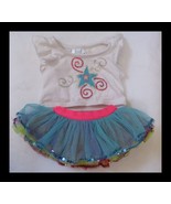 Build a Bear White Star Sequins Top with Rainbow Tutu Reversible - $20.81 CAD