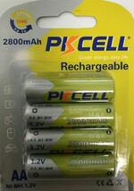 PKCELL - 2800mAh AA Rechargeable NiMH Battery - 4 Pack - $27.30 CAD