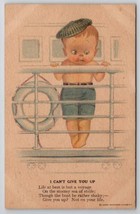Little Sailor Life Is A Voyage I Can&#39;t Give You Up Greetings Postcard U29 - £5.44 GBP