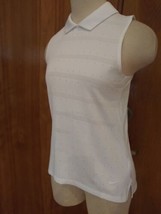 Nike Dri Fit Size XS Misses 0 2 Collared Ivory Knit Sleeveless top shirt... - £11.07 GBP