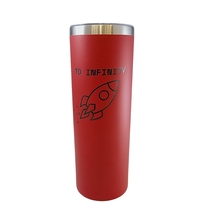 To Infinity Rocket Space Ship with Hearts Red 20oz Skinny Tumbler LA5067 - £15.84 GBP