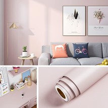 Livelynine 15.8X197&quot; Removable Pink Peel And Stick Wallpaper Waterproof ... - £27.66 GBP