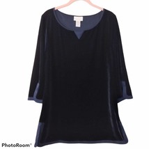 Women&#39;s Soft Surroundings Blue Velvet Tunic Shirt - Size Small - £23.71 GBP