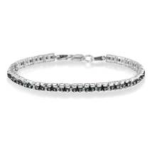 Exquisite Black Rhodium 1.0 Cttw Rose Cut Diamond Tennis Bracelet - £194.60 GBP