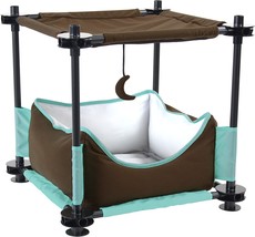 NEW Kitty City Modular Cat Sleeper Platforrm Bed w/ hammock 17.75&quot; brown... - $40.90 CAD