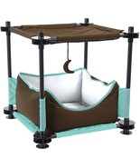 NEW Kitty City Modular Cat Sleeper Platforrm Bed w/ hammock 17.75&quot; brown... - $40.68 CAD