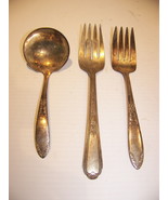 1938 PLYMOUTH SILVERPLATE SERVING FORK JEWEL PATTERN + KING EDWARD LADLE... - $24.42 CAD