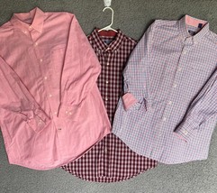 3 IZOD  Shirts Adult Medium Button Down Saltwater Premium Casual Mens Lo... - £23.03 GBP