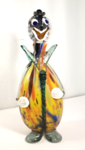 Vintage Murano ART GLASS Blown CLOWN Decanter Multicolor 16&quot; - $20.00
