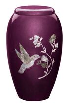 Burgundy Hummingbird 220 Cubic Inches Large/Adult Funeral Cremation Urn ... - $225.00