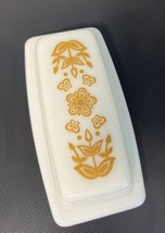 Vintage Pyrex Butterfly Gold Butter Dish Corelle Pattern With Lid EUC - £18.82 GBP