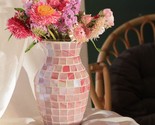 Pink Vases For Decorations, Flower Vases For Living Room Accents, Marble... - $40.95