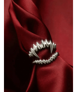 Wicked Silk Goth Emo Vampire Fang Ring 2pcs Set - Silver - $275.97 MXN