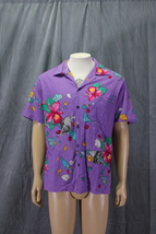Vintage Hawaiian Shirt - Purple with Floral Pattern Hilo Hattie - Men's ... - $49.00