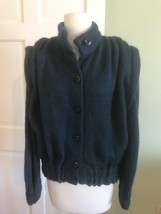 Vintage 80s Agatha Brown Italy Chunky oversize Mohair blend Sweater Cardigan M - £66.10 GBP
