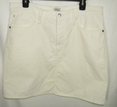 J. Crew Women&#39;s Ivory Cotton Corduroy 5 Pocket Skirt, Size 31 - £31.49 GBP