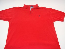 VINTAGE Tommy Hilfiger Polo Shirt Adult Extra Large XL Red Flag Rugby Me... - $12.38