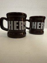 2 Hershey&#39;s &quot;Mini&quot; Coffee Mug Shot Glass Size Milk Chocolate Brown Ceramic - £12.63 GBP