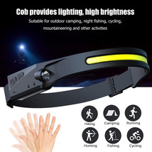 COB LED Induction Riding Headlamp Flashlight USB Rechargeable Waterproof... - £8.54 GBP+