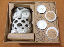 Gray Owl Ceramic Tart Burner Set Lavender - £9.57 GBP
