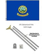 AES 2x3 2&#39;x3&#39; State of Idaho Flag Galvanized Pole Kit Eagle Top - £23.60 GBP