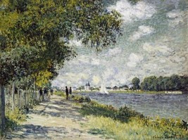 The Seine at Argenteuil - Claude Monet Sail Boats River Trees Clouds Art 20x22 ❤ - £157.28 GBP