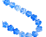 18 pcs Flat 2 Sided Flower Beads Blue White Czech Boho Glass 10mm Flat D... - $3.99